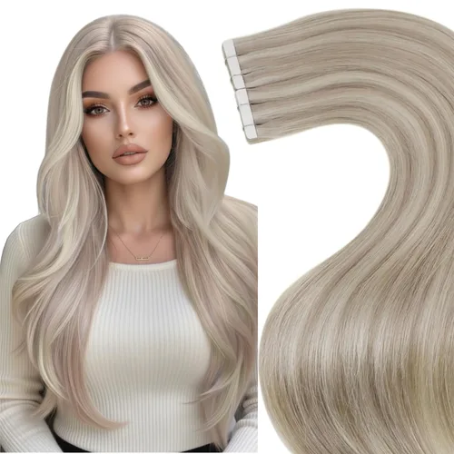 Miniatura 51 de LaaVoo - Extensiones de cabello humano Remy adhesivas con cinta invisible, cabello negro natural, extensiones de cabello para mujeres de color, 20