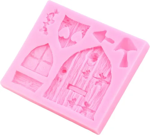 Miniatura 4 de Moldes de silicona encantados para jardín, hadas, gnomo, puerta de casa, ventana, molde de hongos para fondant para decoración de pasteles