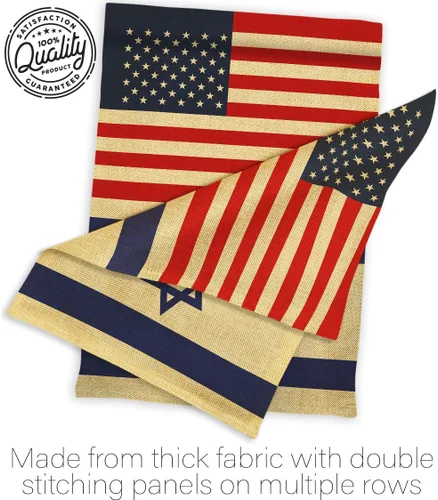 Miniatura 7 de Americana Home & Garden Bandera israelí de Israel de Estados Unidos para exteriores, paquete de pancartas para jardín, pared al aire libre, puerta