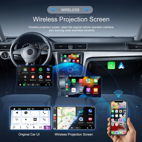 Miniatura 8 de CAMECHO Adaptador inalámbrico 2 en 1 para automóvil CarPlay Android Auto, adaptador inalámbrico Apple Car Play Android Auto, adaptador CarPlay