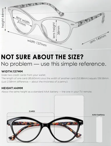 Miniatura 3 de HEEYYOK 1.75 lentes de lectura para mujer con cara pequeña, diseño de ojo de gato, paquete de 4 lentes de lectura con bisagra de resorte Paquete