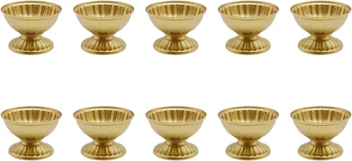 Miniatura 22 de Juego de 10 portavelas de metal dorado de 10.2 pulgadas de alto, florero, arreglo floral, candelabro, candelabro, portavelas para bodas, fiestas