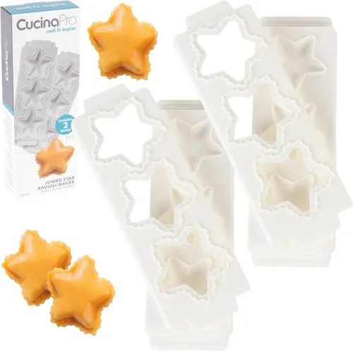 Miniatura 14 de Mini moldes para ravioles de corazón (2 unidades) - Máquina de pasta rellena casera - Bandeja de 2 piezas y prensa para hacer 8 raviolis rellenos