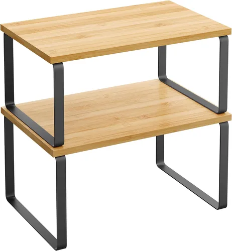 Miniatura 26 de SONGMICS Estante Organizador de Gabinete, Juego de 2 Estantes de Encimera de Cocina, Almacenamiento de Cocina, Estante de Especias, Apilable