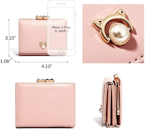 Miniatura 7 de JIUFENG - Cartera corta para mujer, diseño coreano