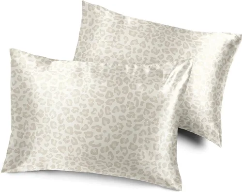 Miniatura 11 de Sweet Jojo Designs Juego de 2 fundas de almohada de satén (floral bohemio gris) para niñas, cabello y piel, suaves, sedosas, brillantes