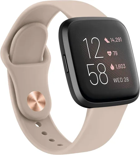 Miniatura 11 de AK Bandas de silicona compatibles con Fitbit Versa 2 / Versa / Lite / SE para mujeres y hombres, correas clásicas suaves de repuesto para reloj