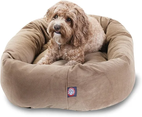 Miniatura 43 de Majestic Pet Cama para Perros Grandes Lavable de 40 Pulgadas, Mueble Ortopédico en Forma de Donut para Perros Grandes, Almohadilla y Alfombra de Gris