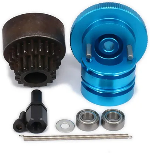 Miniatura 2 de 16T-21T Juego de embrague de dos velocidades Bell Shoes Springs Flywheel Bearing para 1/10 RC Car (azul)