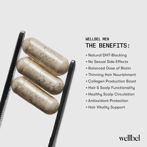 Miniatura 7 de WELLBEL Suplemento limpio para hombres, para cabello, piel y uñas, vegano, sin gluten y sin OMG, 90 unidades, paquete de 3