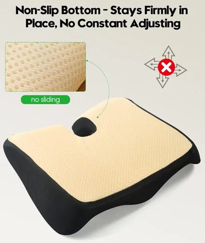 Miniatura 4 de Cojín de asiento de gel para aliviar el dolor de coxis, cojín de espuma viscoelástica de gel fresco para silla de oficina, asiento de automóvil