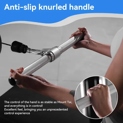 Miniatura 7 de Accesorio para máquina de cable, barra de tracción LAT, barra recta de tríceps de aluminio ligera, barra V, accesorios de tracción LAT, accesorios
