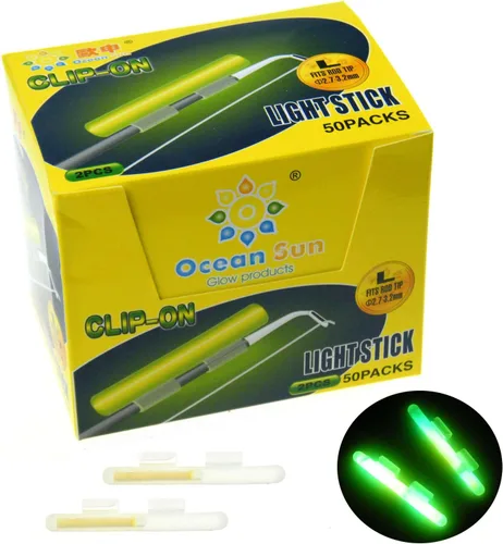 Miniatura 4 de QualyQualy Varillas brillantes de pesca con clip para bastón, luces de pesca para cañas, palos de luz para caña de pescar, kit a granel de 20 piezas