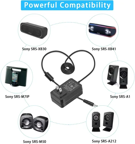 Miniatura 3 de Cargador de 5V para Sony SRS-XB30 SRS-XB41 SRS-BTS50 SRS-M55 SRS-TD60 AC-E05030 Altavoz portátil DC 5V 3A Adaptador de fuente de alimentación