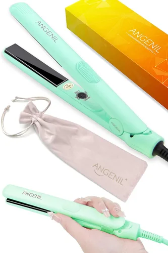 Miniatura 10 de ANGENIL Plancha plana ultra mini para cabello corto, alisador de pelo mini de voltaje dual, plancha plana pequeña de 0.7 pulgadas, alisador de pelo