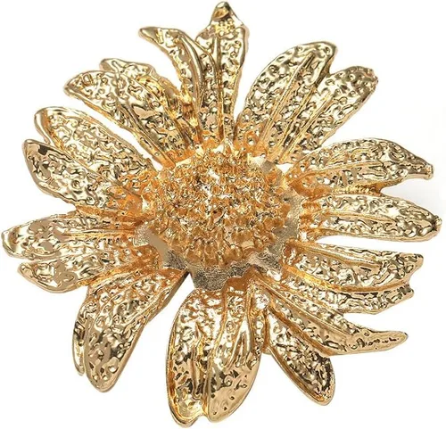 Anillo de flor de oro para mujer, anillo de flor de perla vintage, anillo ajustable de girasol, anillo de moda, anillo de oro grueso, elegante,