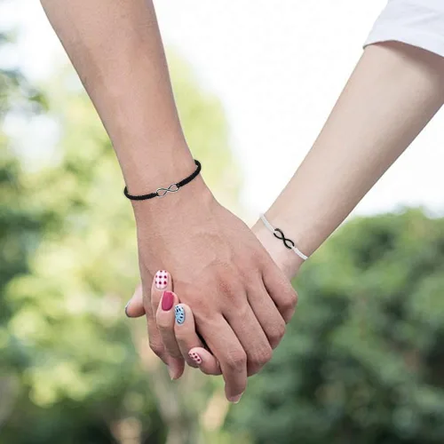 Miniatura 4 de Generic Pulseras a juego para parejas, regalos del día de San Valentín para él ella, regalos de relación a larga distancia, forma de la pulsera