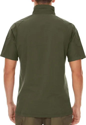 Miniatura 49 de MAGCOMSEN Camisas militares tácticas para hombre con cremallera de 1/4, manga corta, ajustada, camisa de camuflaje