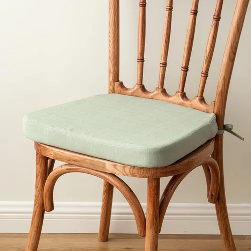 Miniatura 8 de Battilo - Cojines para sillas de comedor con lazos, almohadilla para silla de cocina para interiores y exteriores con respaldo antideslizante, cojín