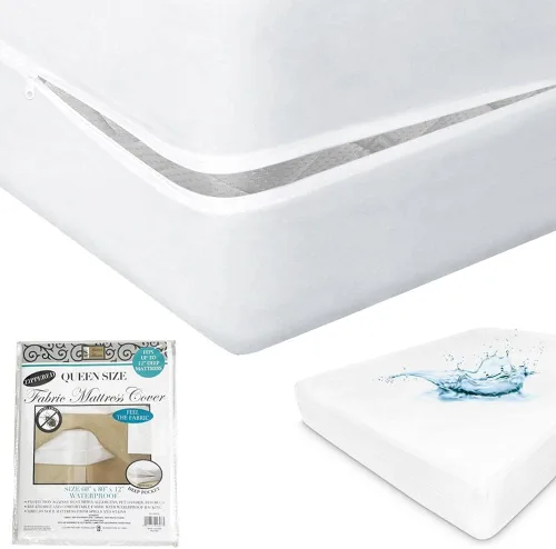 Miniatura 2 de Protector de colchón con cremallera impermeable funda de cama tamaño Queen lavable