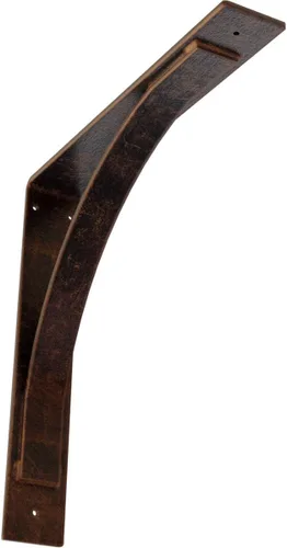 Miniatura 90 de Soporte de acero Morris de 3 pulgadas de ancho x 6 pulgadas de profundidad x 6 pulgadas de alto, latón envejecido