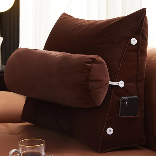 Miniatura 9 de Almohada triangular para lectura y dormir en forma de cuña con almohada ajustable para el cuello, soporte para cuerpo, espalda, lumbar, uso en cama