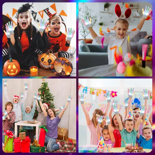 Miniatura 3 de Disfraz de Halloween para niños, juguetes geniales para guantes LED iridiscentes, regalos únicos para edades de 13 años en adelante, juguete