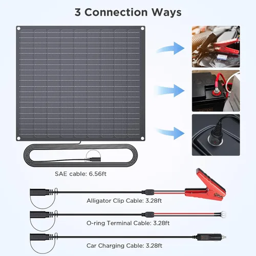 Miniatura 7 de ZOUPW 30 W 12 V Cargador de batería solar, accesorios para RV Cargador de batería mantenedor de 12 V con controlador de carga inteligente