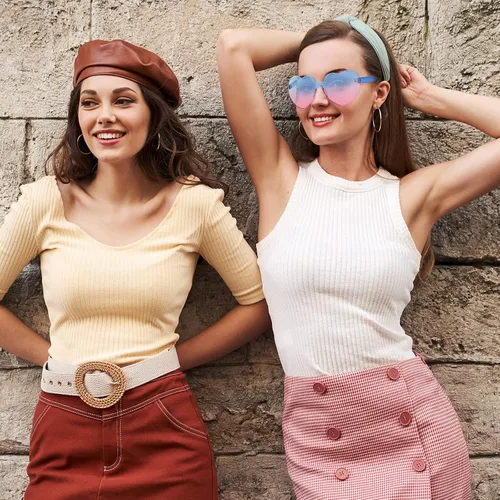 Miniatura 4 de Maxdot - Lentes de sol transparentes sin marco con forma de corazón para fiestas