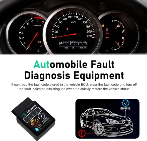 Miniatura 7 de 1 herramienta de diagnóstico Bluetooth OBD2 para automóvil, monitoreo en tiempo real ELM327 V2.1 lector de código, mini escáner antiinterferencias