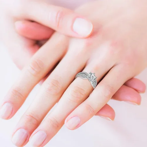 Miniatura 3 de Anillo de plata de diamante de lujo, anillo de compromiso, anillo de boda, anillo de circonita, joyería para tu princesa