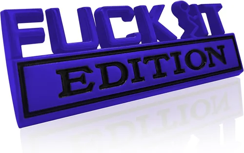 Miniatura 25 de Emblemas exteriores para coche, emblema 3D adhesivo de calcomanía, emblema Fuck-IT edición 3D, calcomanía para guardabarros de coche y camión, Negro