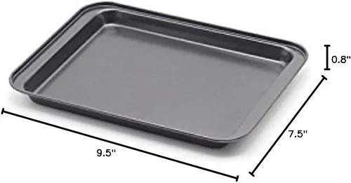 Miniatura 6 de SS&CC - Juego de 2 bandejas antiadherentes para hornear pequeñas (9.5 x 7.1 pulgadas), bandejas antiadherentes para horno, tostadoras y tostadoras