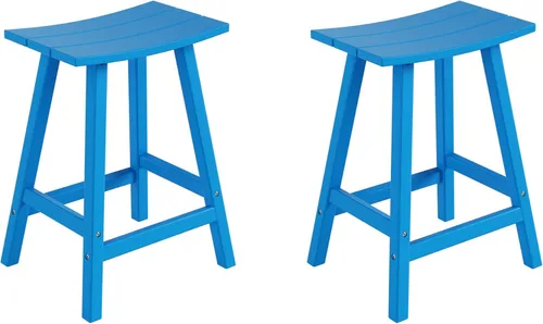 Miniatura 76 de WestinTrends Malibu - Juego de 2 taburetes para sillín para exteriores/patio, 24 alturas, color rojo