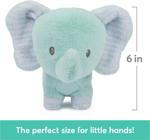 Miniatura 2 de GUND Baby Safari Friends Collection - Elefante de peluche con campanilla, juguete sensorial para bebés y recién nacidos, color verde azulado, 7