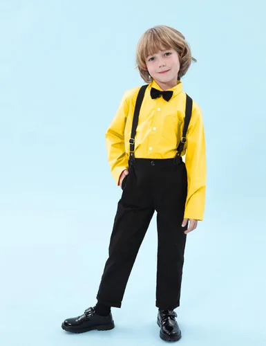 Miniatura 36 de A&J DESIGN Conjunto de ropa formal para niños pequeños con tirantes y tirantes