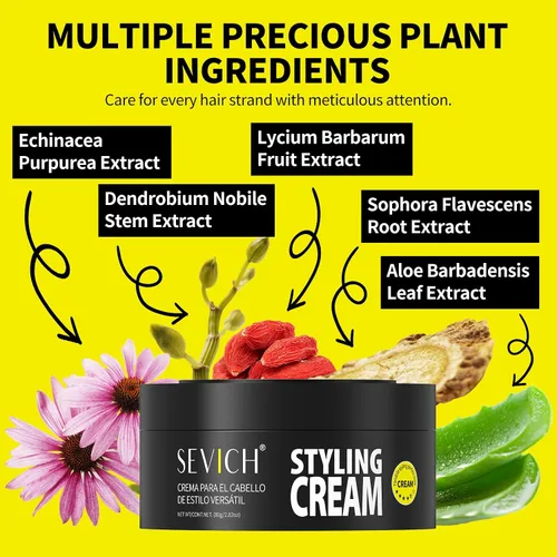 Miniatura 2 de SEVICH Arcilla para peinar el cabello para hombre, gel para el cabello con acabado mate de fijación fuerte, fórmula vegetal natural, sujeción