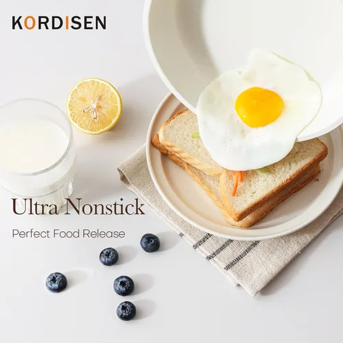 Miniatura 3 de Kordisen Sartén de cerámica antiadherente, sartén grande de cerámica de 12.5 pulgadas, sartén de cocina saludable y no tóxica, mango que se mantiene