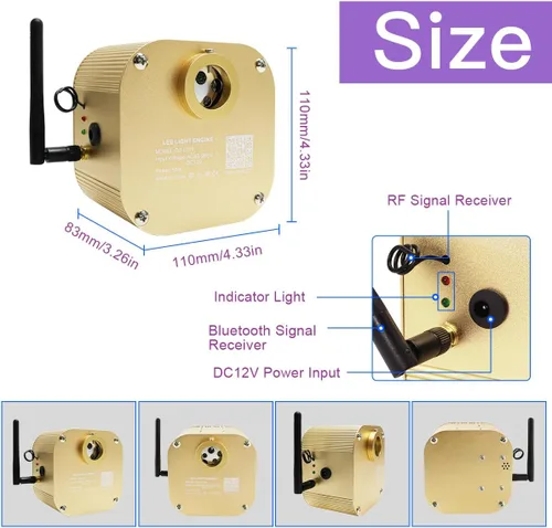 Miniatura 4 de AKEPO Luces de fibra óptica de control de aplicación RGBW de 16 W, activadas por música, 430 piezas de 9.8 pies/9.8 ft (0.03+0.04+0.06 pulgadas)