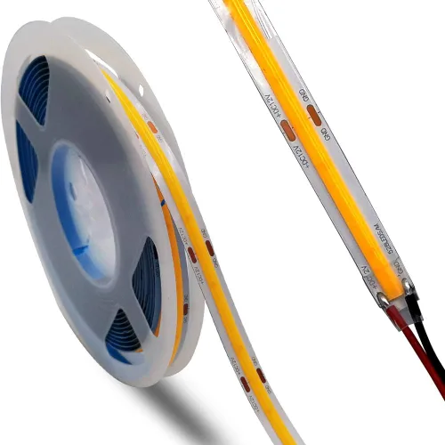 Miniatura 10 de Tira LED COB de 12 V CC de alta densidad flexible Ra90+ luces blancas cálidas 16.4 ft (luz cálida 3000 K, 320 LEDsm)