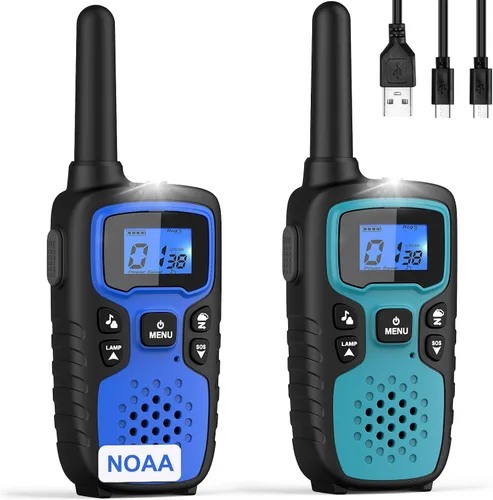Wishouse Walkie Talkies para Niños y Adultos - Radios de 2 Vías Recargables de Largo Alcance, Regalo, Accesorios para Senderismo, Equipo de Camping