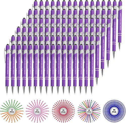 Miniatura 43 de Bolígrafos personalizados con nombre a granel, juego de bolígrafos personalizados, lápiz capacitivo grabado, logotipo, texto, regalo para negocios