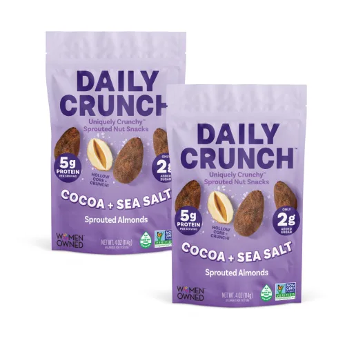 Miniatura 8 de Daily Crunch Almendras germinadas y nueces deshidratadas para un crujido único, apto para dieta cetogénica, sin OMG, sin gluten, 4 onzas