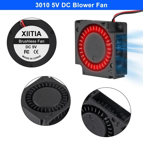 Miniatura 5 de 6 unids 3010 5V ventilador ventilador 1.181x1.181x0.394 in cojinetes de manga sin escobillas DC ventilador de enfriamiento con 2 pines terminal