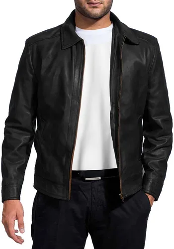 Isaac & David Chicago Chaqueta de cuero para hombre Piel de cordero real estilo vintage chaquetas de cuero para hombres chaqueta de cuero marrón