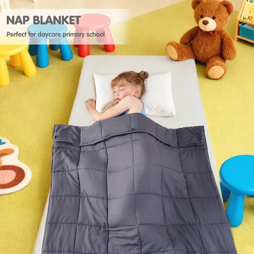 Miniatura 6 de yescool Manta con Peso de 7 Libras Refrescante Manta de Regazo con Peso, Mantas Pesadas Grises para Dormir, Manta con Peso de Regalo para 60-80