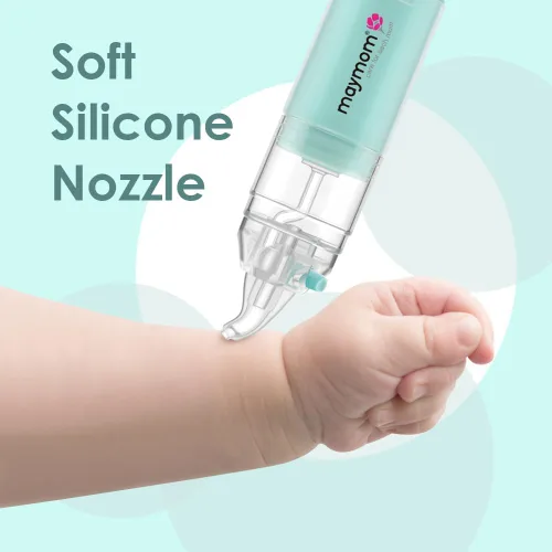 Miniatura 6 de Maymom Aspirador nasal manual para bebés: chupón de nariz para recién nacidos y niños pequeños, 3 niveles de succión ajustables, punta de silicona