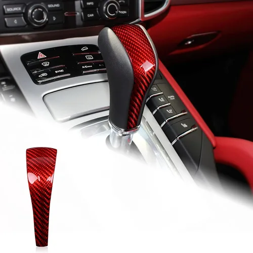 AIRSPEED Cubierta de la perilla de la palanca de cambios de fibra de carbono, protector de cabeza de cambio, accesorios de decoración para Porsche