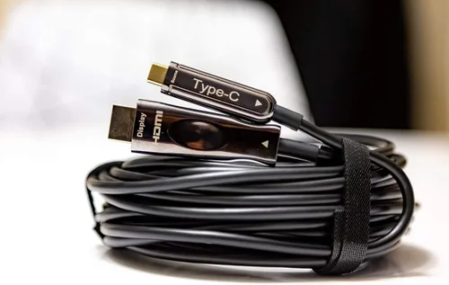 Miniatura 5 de Pacroban Cable de fibra óptica USB-C a HDMI de 50 pies, 4K a 60 Hz HDR Compatible con Thunderbolt 3 Cable Ultra HD tipo C a HDMI Cable largo