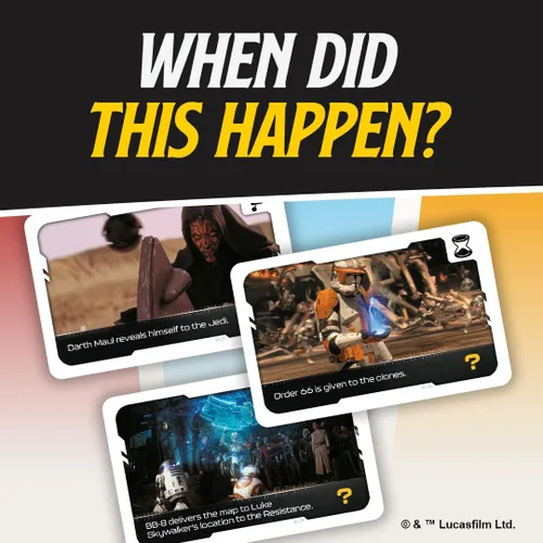 Miniatura 6 de Timeline Twist Star Wars Edition - ¡Organiza escenas icónicas de películas! Juego de trivia cooperativo, divertido juego familiar para niños